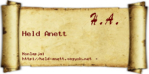 Held Anett névjegykártya